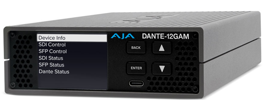 AJA DANTE-12GAM single channel 12G-SDI input / output