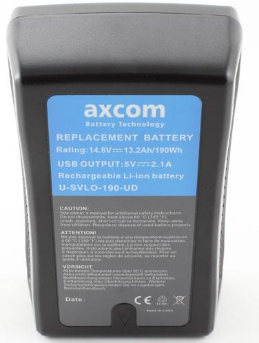 Axcom U-SVLO-190-UD Li-Ion V-Mount Akku 14,8V 190 Wh (mit USB und D-tap)
